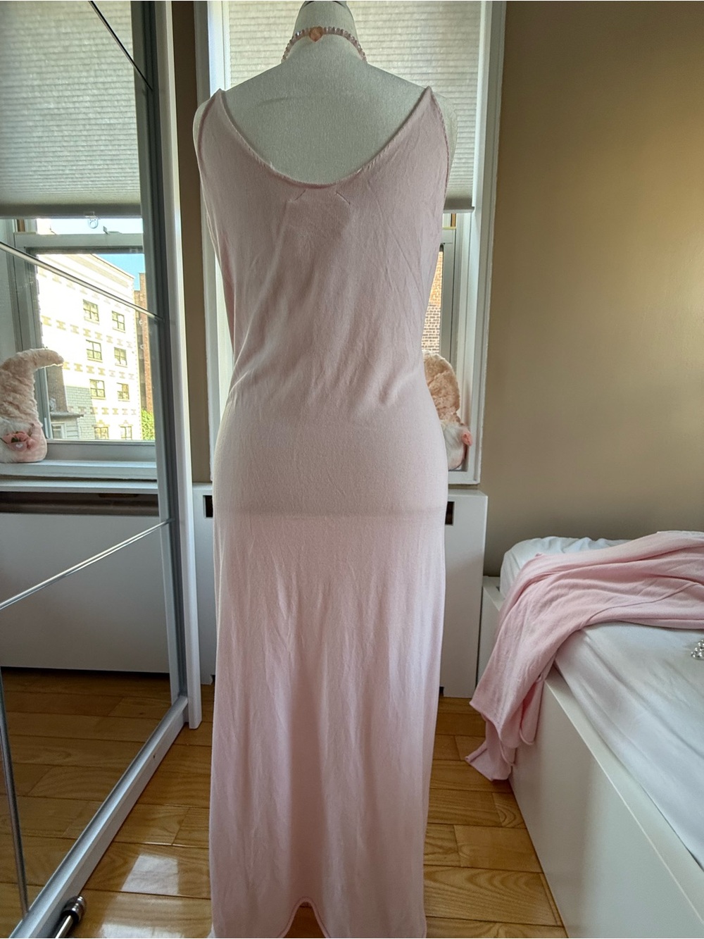 Light Pink Sleeveless Maxi Dress with maxi jacket